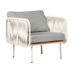 Zestaw ogrodowy ze stolikiem dla 2 osób SENISE Metal Szary