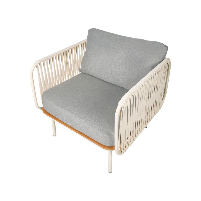 Zestaw ogrodowy ze stolikiem dla 2 osób SENISE Metal Szary