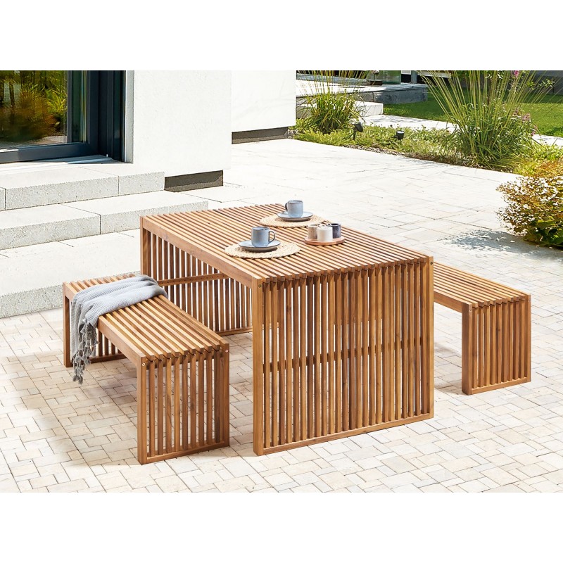 Stół ogrodowy SULZANO 90 cm 180 cm Drewno akacjowe Brązowy