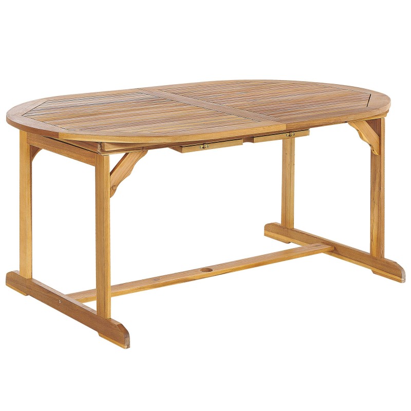 Stół ogrodowy rozkładany MAUI 160/220 cm 100 cm Drewno akacjowe Jasnobrązowy