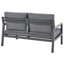 Zestaw ogrodowy ze stolikiem dla 4 osób DELIA Metal Szary