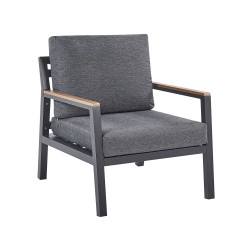 Zestaw ogrodowy ze stolikiem dla 4 osób DELIA Metal Szary