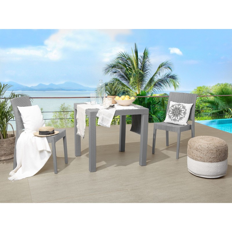 Stół ogrodowy FOSSANO 80 cm 80 cm Jasnoszary