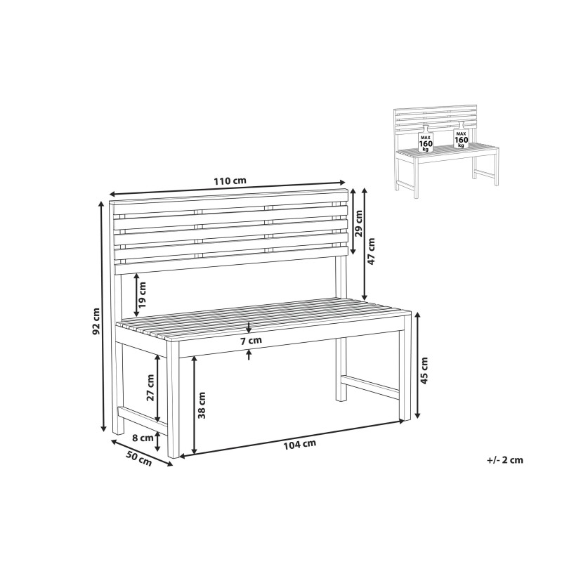 Ławka ogrodowa TREIA 110 cm Drewno akacjowe Brązowy