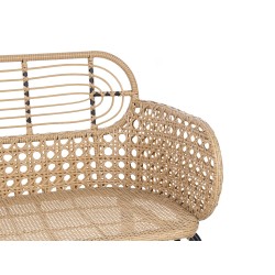 Ławka ogrodowa z poduchą PRATELLO 122 cm Technorattan Naturalny