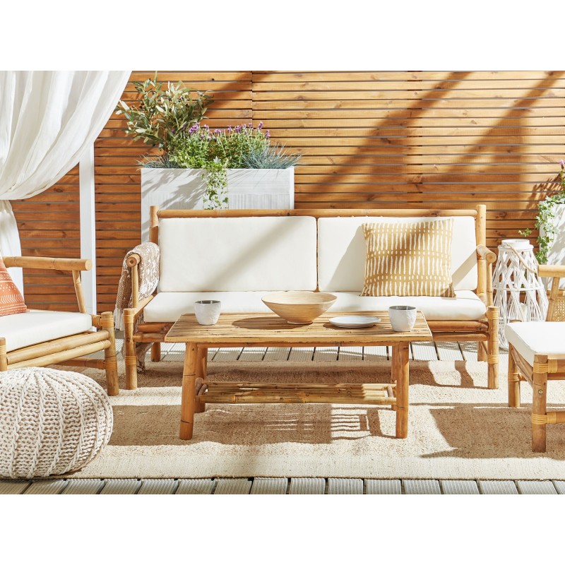 Zestaw ogrodowy ze stolikiem dla 4 osób RICCIONE Drewno bambusowe Jasnobrązowy
