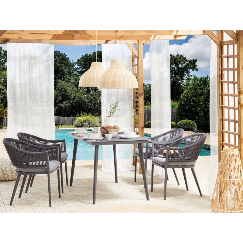 Stół ogrodowy MILETO 140 cm 80 cm Szkło Szary