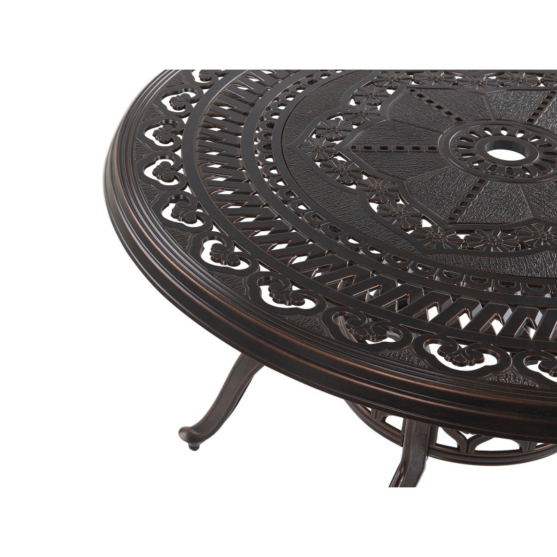 Stół ogrodowy SALENTO 102 cm 102 cm Metal Ciemnobrązowy