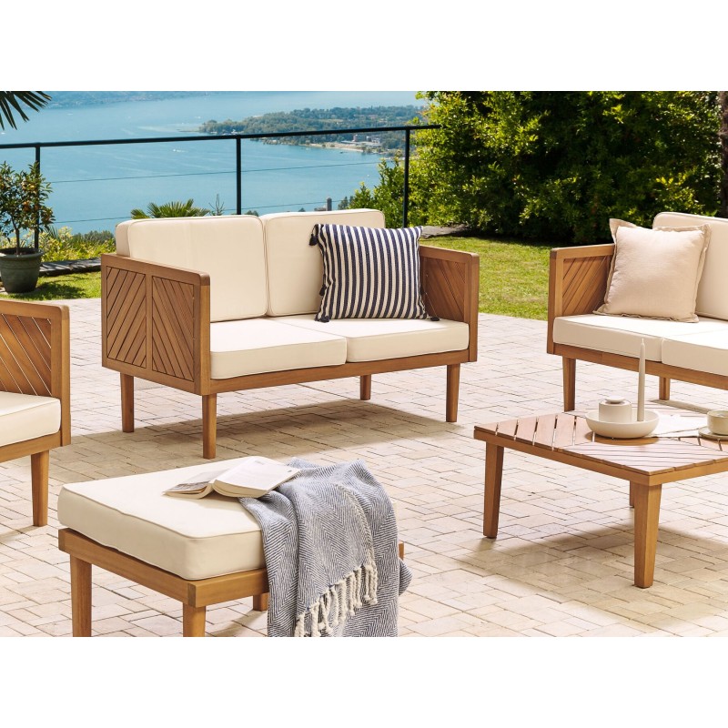 Sofa dwuosobowa drewniana jasna BARATTI