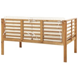 Zestaw ogrodowy ze stolikiem dla 4 osób PACIFIC Drewno akacjowe Złamana biel