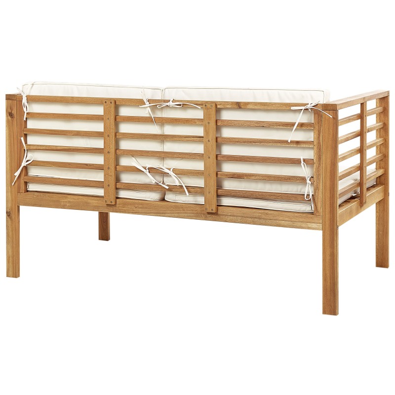 Zestaw ogrodowy ze stolikiem dla 4 osób PACIFIC Drewno akacjowe Złamana biel