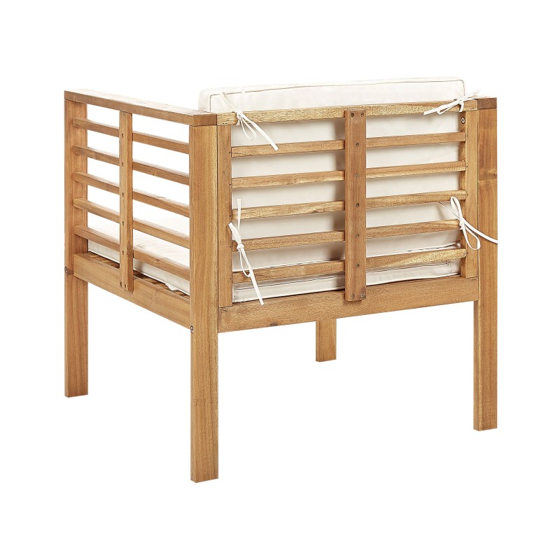 Zestaw ogrodowy ze stolikiem dla 4 osób PACIFIC Drewno akacjowe Złamana biel