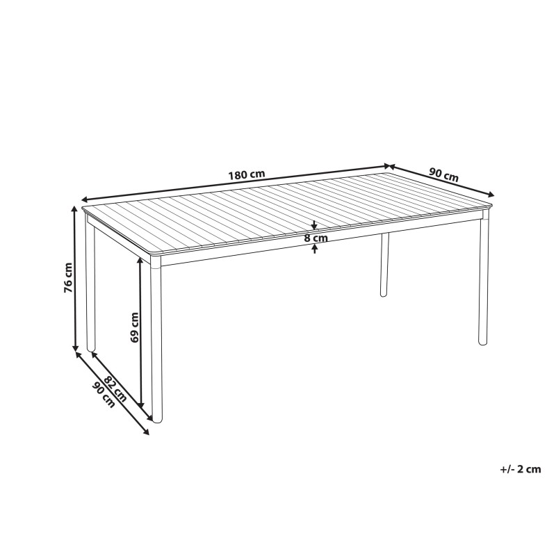 Stół ogrodowy VALLESE 180 cm 90 cm Drewno akacjowe Brązowy