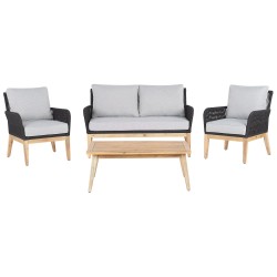 Zestaw ogrodowy ze stolikiem dla 4 osób MERANO Drewno akacjowe Szary