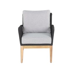 Zestaw ogrodowy ze stolikiem dla 4 osób MERANO Drewno akacjowe Szary