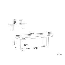 Ławka ogrodowa TARANTO 150 cm Beton Szary