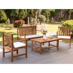 Zestaw ogrodowy ze stolikiem dla 4 osób ALTIDONA Drewno akacjowe Złamana biel