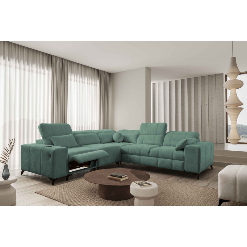 Sofá esquinero Ballagio III Mix con función de cama y relax | Máxima calidad de tejido, Spring 1116