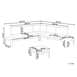 Narożnik ogrodowy z otomaną dla 5 osób FERENTINO Modułowy Metal Szary