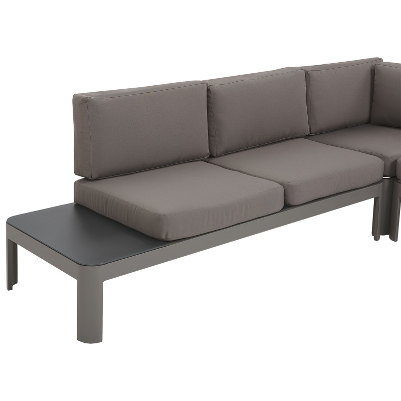 Narożnik ogrodowy z otomaną dla 5 osób FERENTINO Modułowy Metal Szary