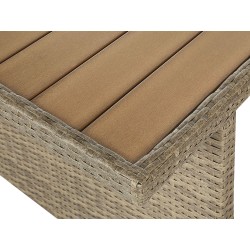 Zestaw ogrodowy ze stolikiem i otomaną dla 5 osób BARDI z poduszkami Technorattan Brązowy