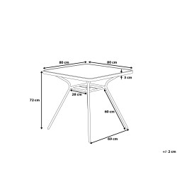 Stolik bistro LIVO 80 cm 80 cm Szkło Czarny