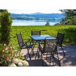 Stolik bistro LIVO 80 cm 80 cm Szkło Czarny