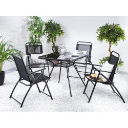 Stolik bistro LIVO 80 cm 80 cm Szkło Czarny