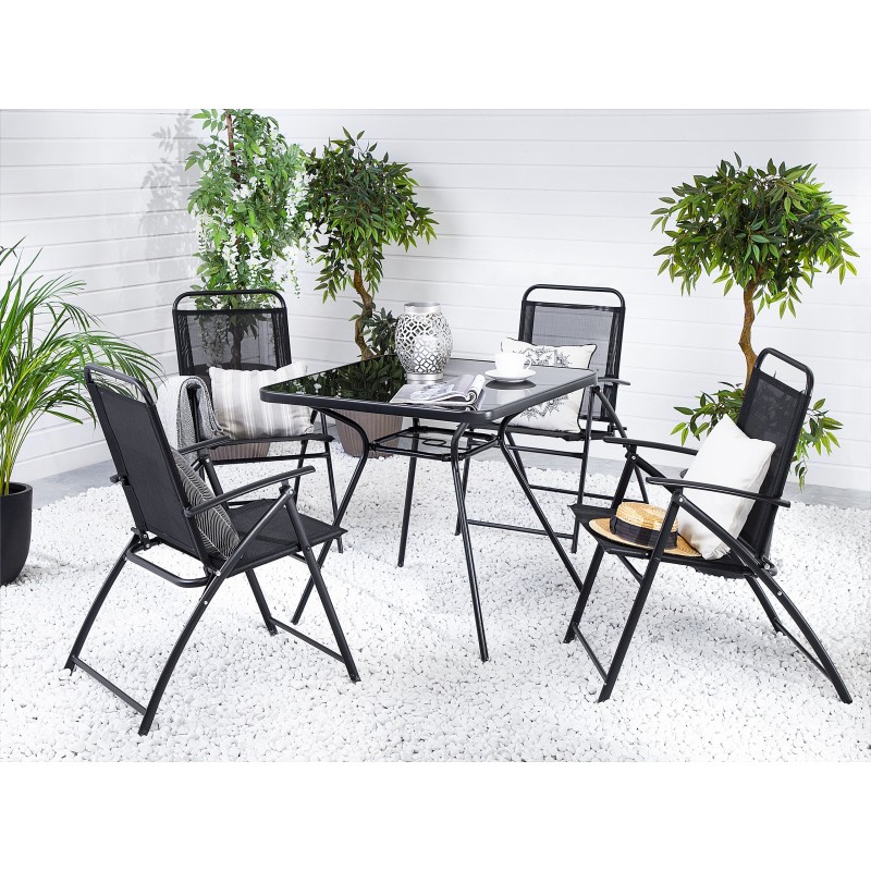 Stolik bistro LIVO 80 cm 80 cm Szkło Czarny