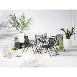 Stolik bistro LIVO 80 cm 80 cm Szkło Czarny