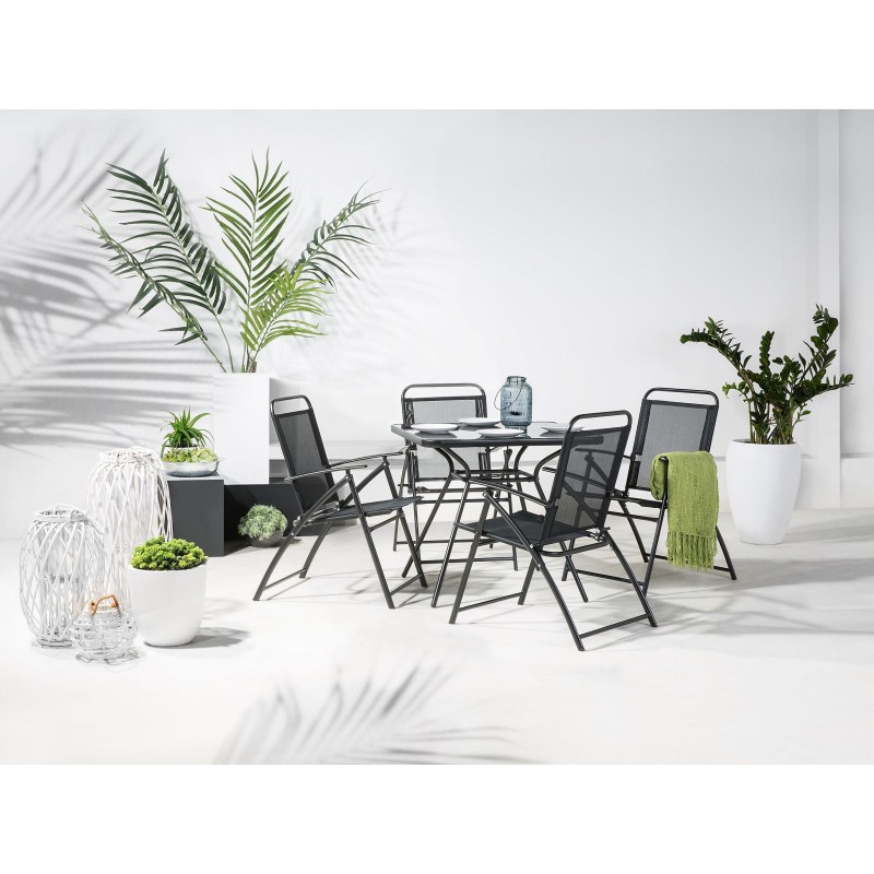 Stolik bistro LIVO 80 cm 80 cm Szkło Czarny