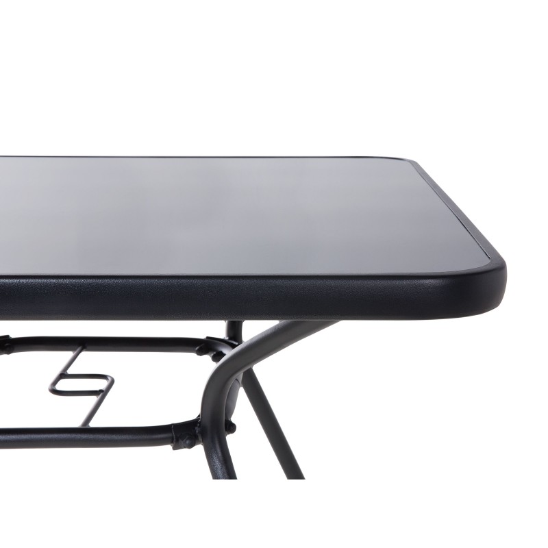 Stolik bistro LIVO 80 cm 80 cm Szkło Czarny