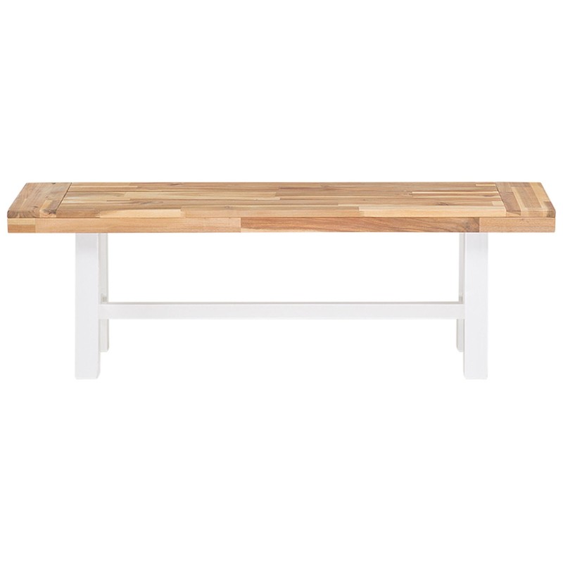 Ławka ogrodowa SCANIA 140 cm Drewno akacjowe Biały