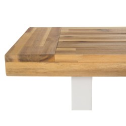 Ławka ogrodowa SCANIA 140 cm Drewno akacjowe Biały