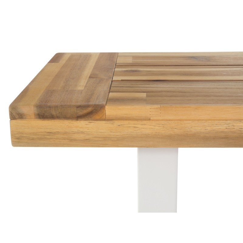 Ławka ogrodowa SCANIA 140 cm Drewno akacjowe Biały