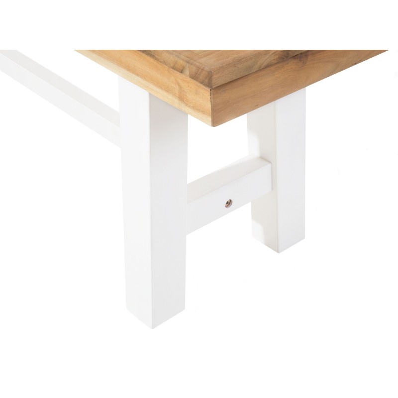 Ławka ogrodowa SCANIA 140 cm Drewno akacjowe Biały