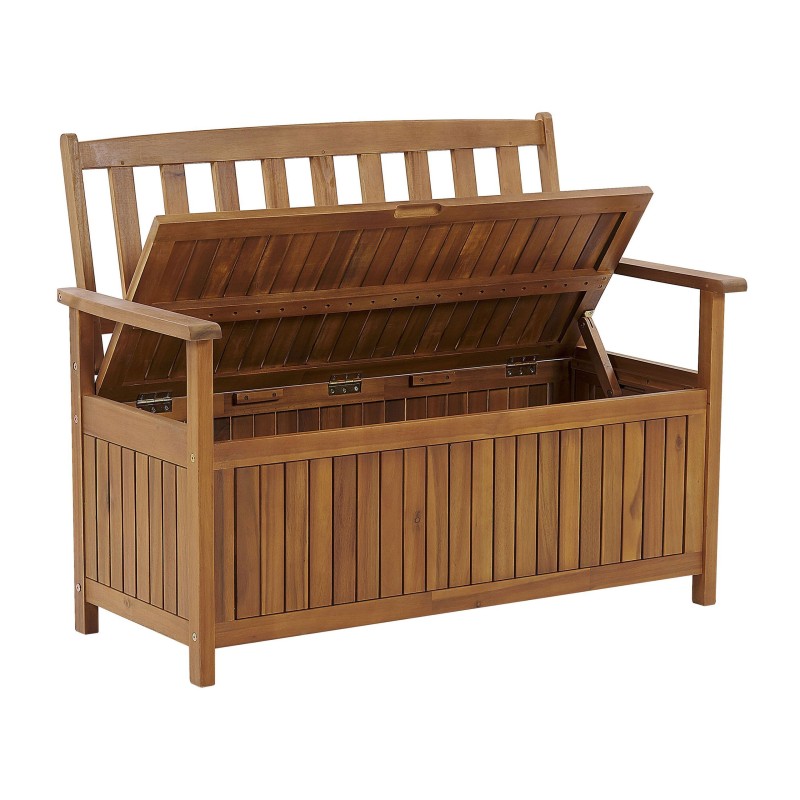 Ławka ogrodowa SOVANA 120 cm ze schowkiem Drewno akacjowe Brązowy