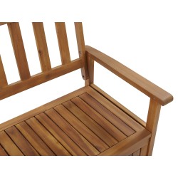 Ławka ogrodowa SOVANA 120 cm ze schowkiem Drewno akacjowe Brązowy