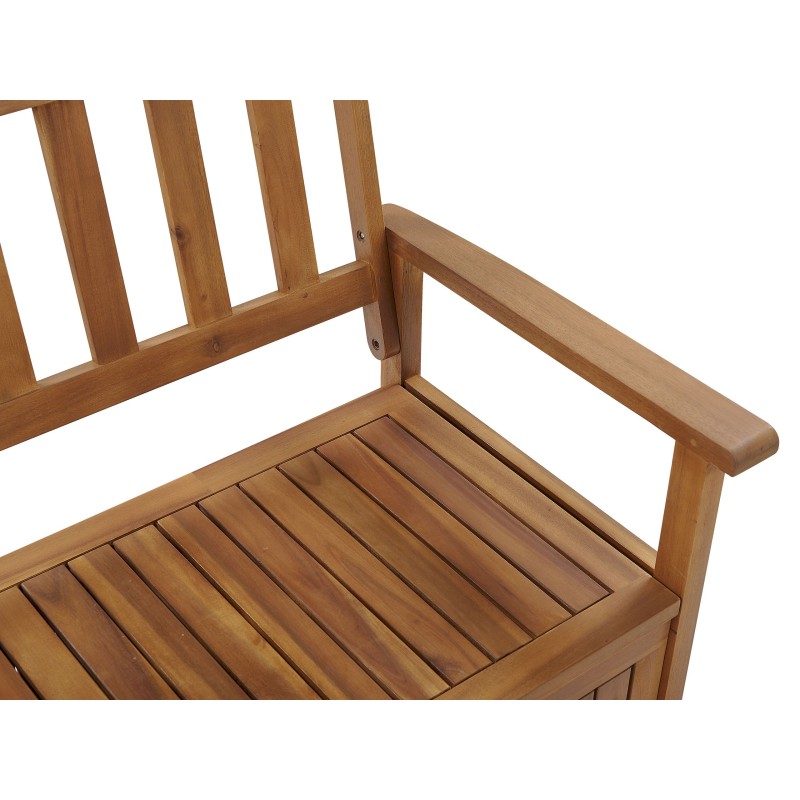 Ławka ogrodowa SOVANA 120 cm ze schowkiem Drewno akacjowe Brązowy