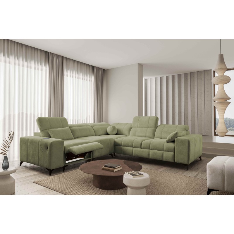 Sofá esquinero Ballagio III Mix con función de cama y relax | La más alta calidad de tejido, Spring 1115