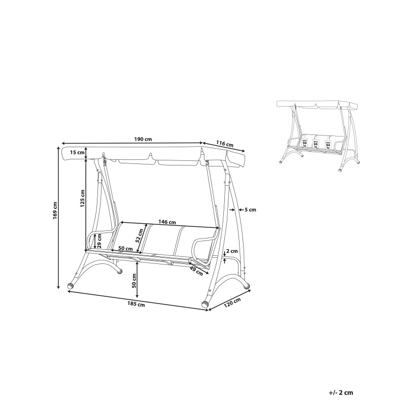 Huśtawka ogrodowa BOGART Metal Czarny