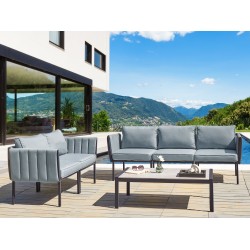 Zestaw ogrodowy ze stolikiem dla 5 osób SKALA Metal Ciemnoszary