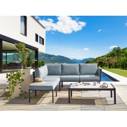 Zestaw ogrodowy ze stolikiem dla 5 osób SKALA Metal Ciemnoszary