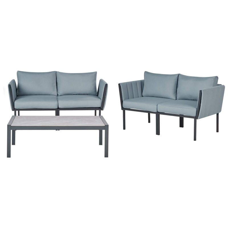 Zestaw ogrodowy ze stolikiem dla 5 osób SKALA Metal Ciemnoszary