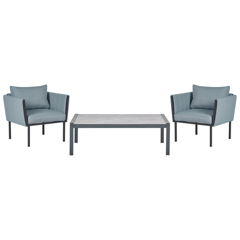 Zestaw ogrodowy ze stolikiem dla 5 osób SKALA Metal Ciemnoszary