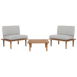 Zestaw ogrodowy ze stolikiem dla 2 osób FRASCATI Modułowy Certyfikowane drewno akacjowe Jasnoszary