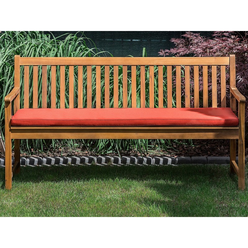 Ławka ogrodowa z poduchą VIVARA 160 cm Certyfikowane drewno akacjowe Bordowy