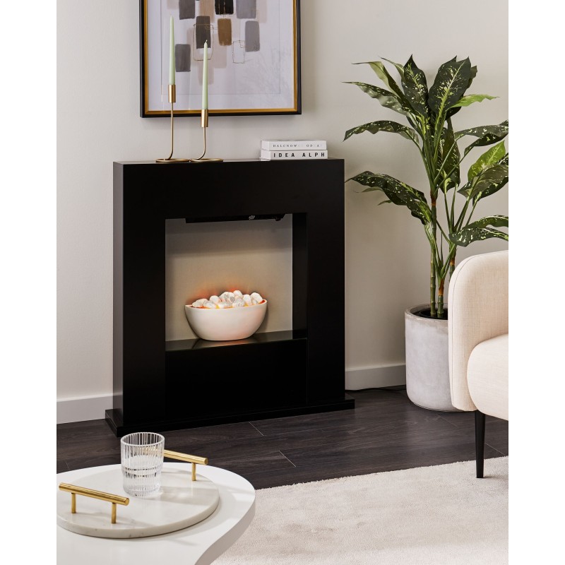 Kominek elektryczny z funkcją grzania DJURAB Czarny