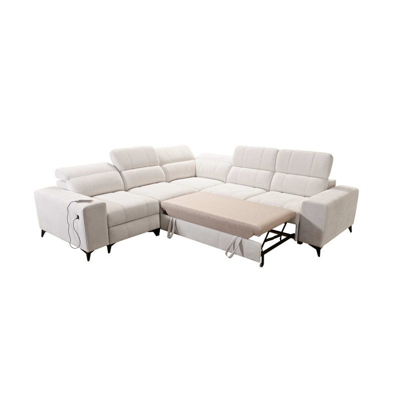 Ecksofa Ballagio III Mix mit Schlaffunktion und Relaxfunktion | Höchste Qualität Flechtwerk, Spring 1115