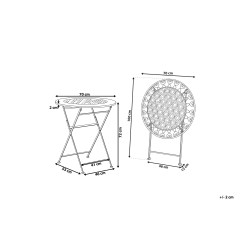 Stolik bistro TRIESTE 70 cm 70 cm Metal Jasnobeżowy